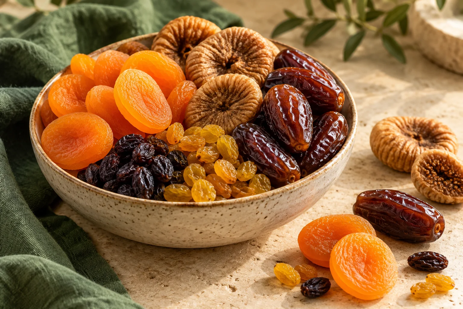 A selection of dried fruits